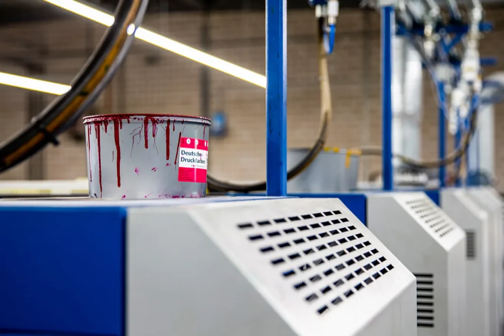 Druckfarben auf Druckmaschine